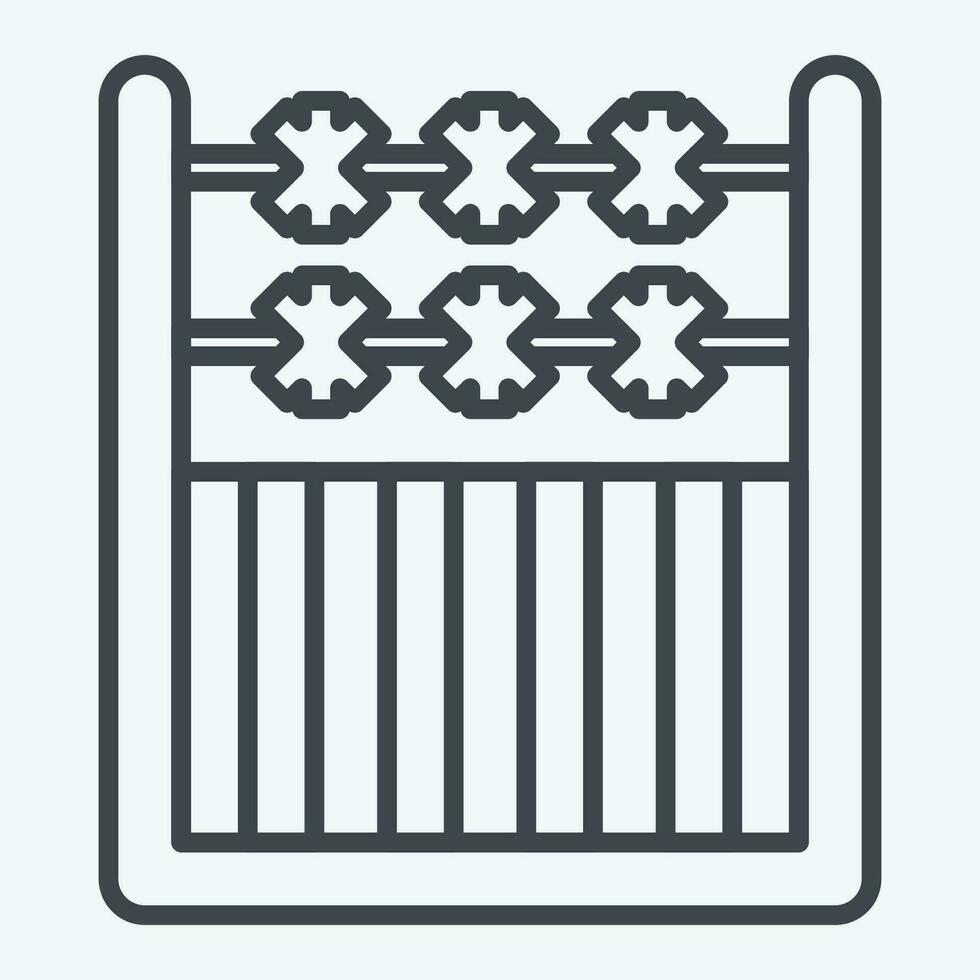 Icon Fence. related to Agriculture symbol. line style. simple design editable. simple illustration vector