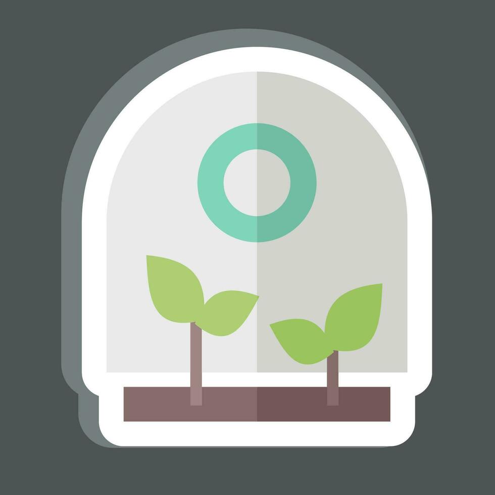 Sticker Greenhouse. related to Agriculture symbol. simple design editable. simple illustration vector