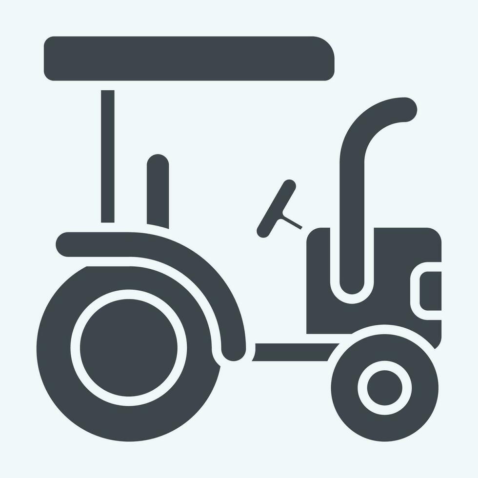 Icon Tractor. related to Agriculture symbol. glyph style. simple design editable. simple illustration vector