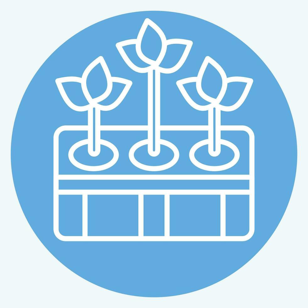 Icon Hydroponic Gardening. related to Agriculture symbol. blue eyes style. simple design editable. simple illustration vector