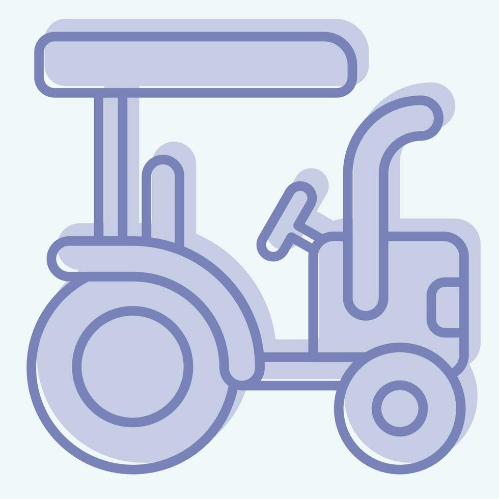 icono tractor. relacionado a agricultura símbolo. dos tono estilo. sencillo diseño editable. sencillo ilustración vector