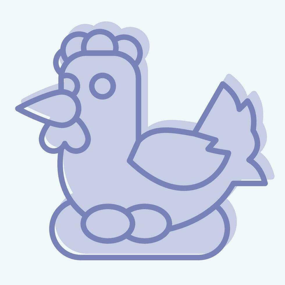 Icon Chicken. related to Agriculture symbol. two tone style. simple design editable. simple illustration vector