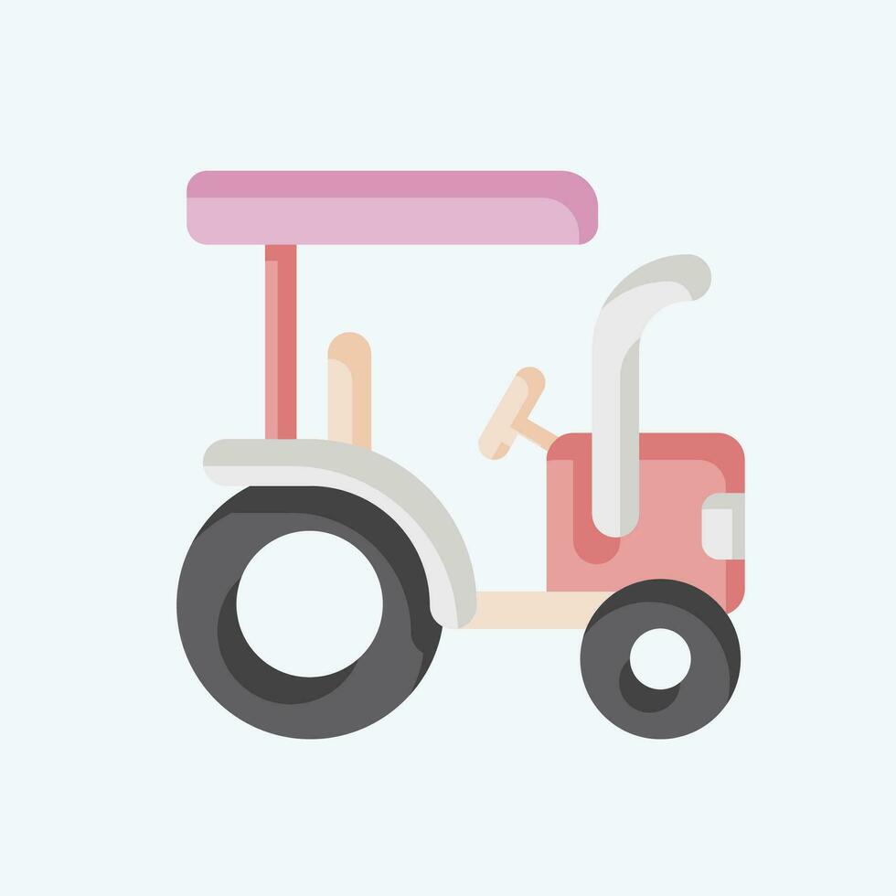 Icon Tractor. related to Agriculture symbol. flat style. simple design editable. simple illustration vector