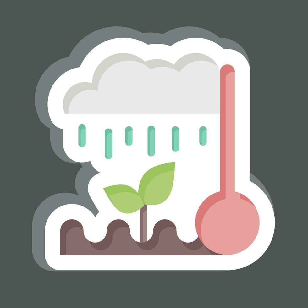 Sticker Climate. related to Agriculture symbol. simple design editable. simple illustration vector