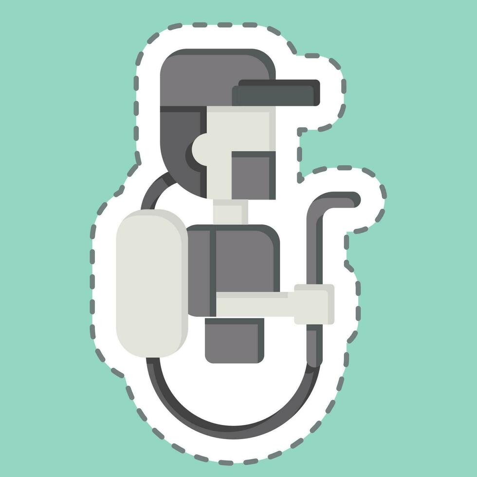Sticker line cut Pesticides. related to Agriculture symbol. simple design editable. simple illustration vector