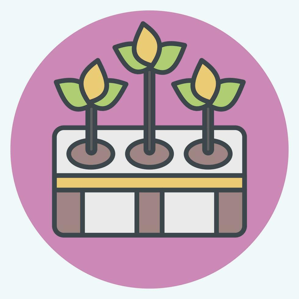 Icon Hydroponic Gardening. related to Agriculture symbol. color mate style. simple design editable. simple illustration vector