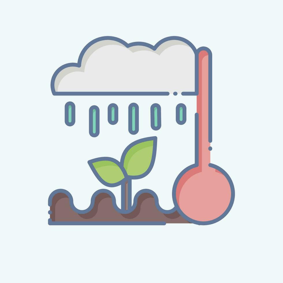 Icon Climate. related to Agriculture symbol. doodle style. simple design editable. simple illustration vector
