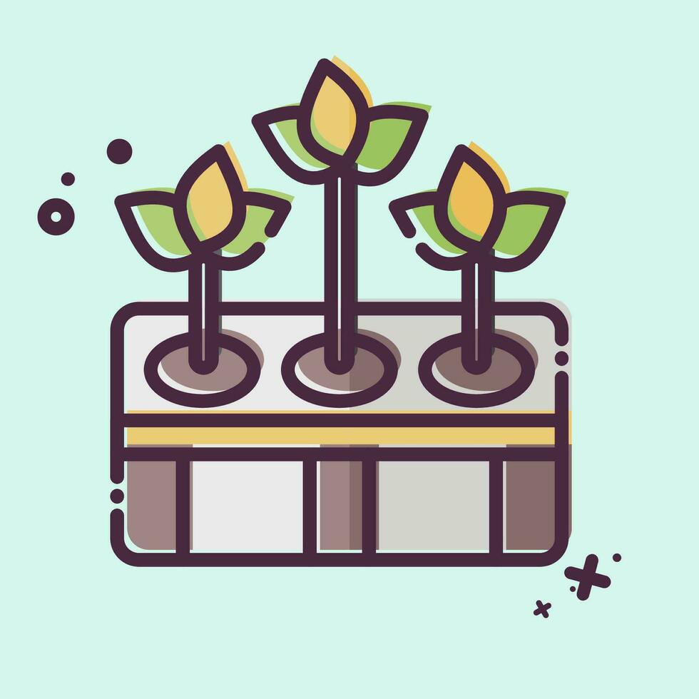 Icon Hydroponic Gardening. related to Agriculture symbol. MBE style. simple design editable. simple illustration vector