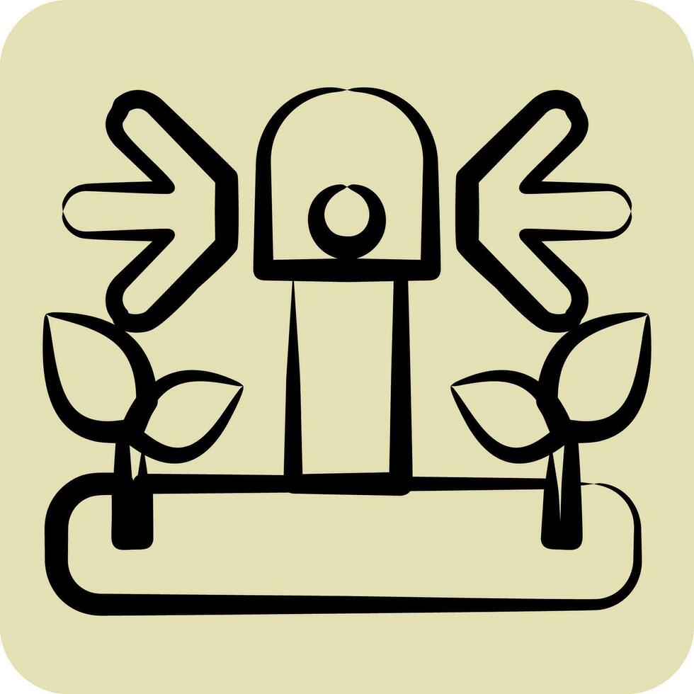 Icon Irrigation. related to Agriculture symbol. hand drawn style. simple design editable. simple illustration vector