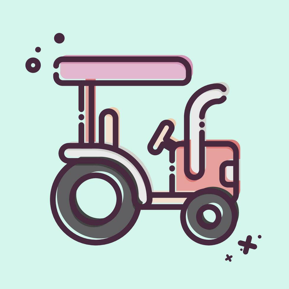Icon Tractor. related to Agriculture symbol. MBE style. simple design editable. simple illustration vector