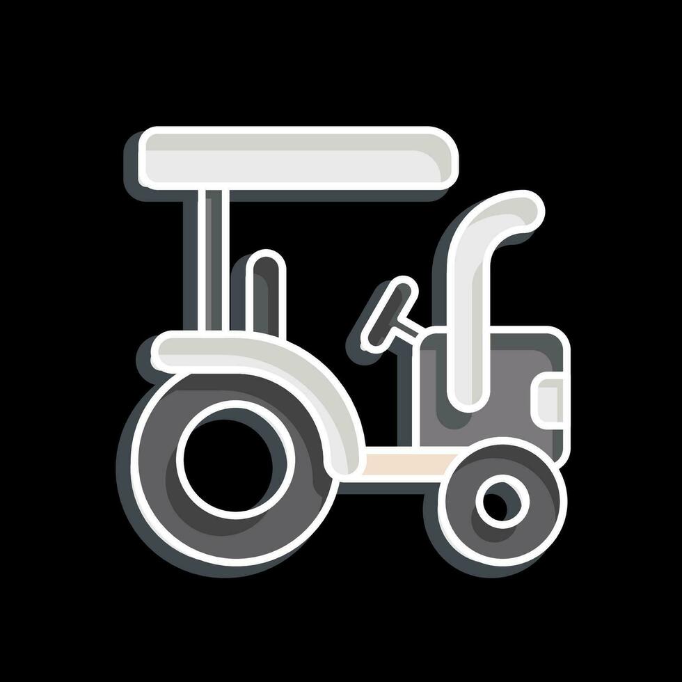 Icon Tractor. related to Agriculture symbol. glossy style. simple design editable. simple illustration vector