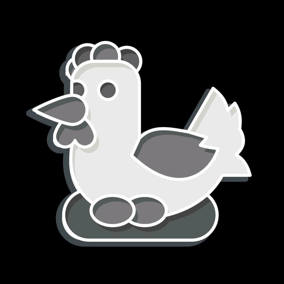 Icon Chicken. related to Agriculture symbol. glossy style. simple design editable. simple illustration vector