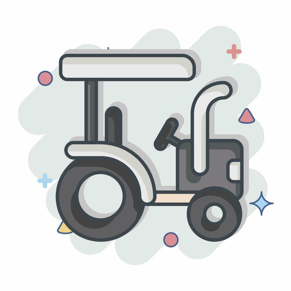 Icon Tractor. related to Agriculture symbol. comic style. simple design editable. simple illustration vector