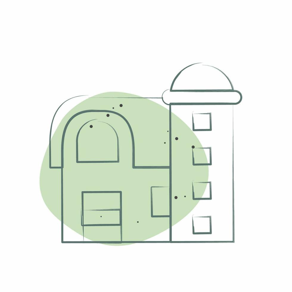 Icon Barn. related to Agriculture symbol. Color Spot Style. simple design editable. simple illustration vector