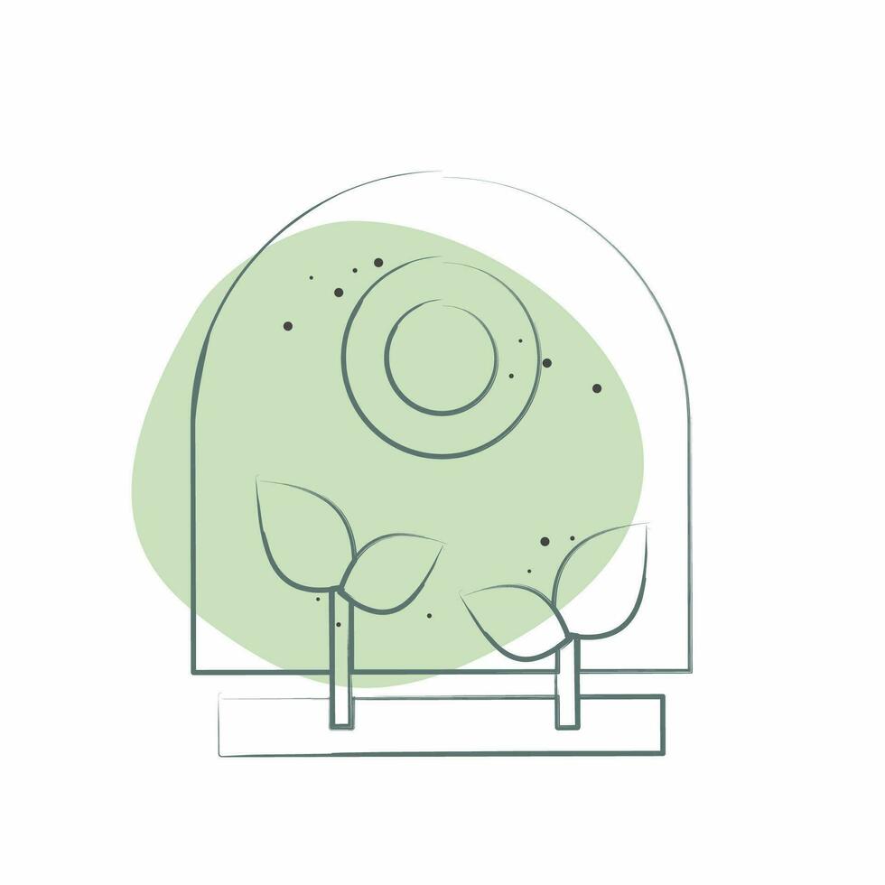 icono invernadero. relacionado a agricultura símbolo. color Mancha estilo. sencillo diseño editable. sencillo ilustración vector