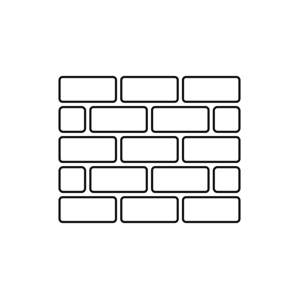 Wall brick icon in flat style isolated on white background. Wall symbol illustration in line style. vector