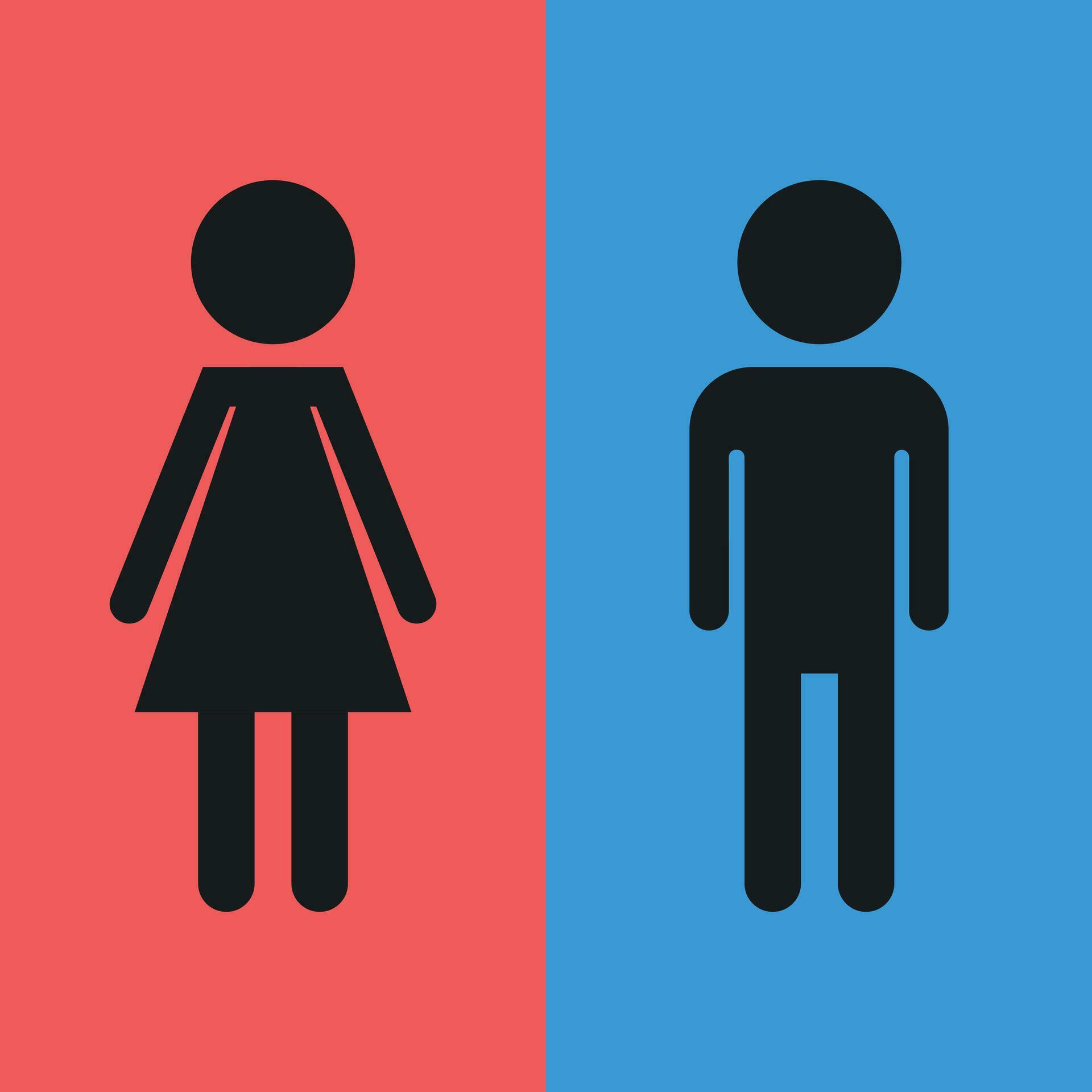 WC, toilet flat vector icon . Men and women sign for restroom 26120703
