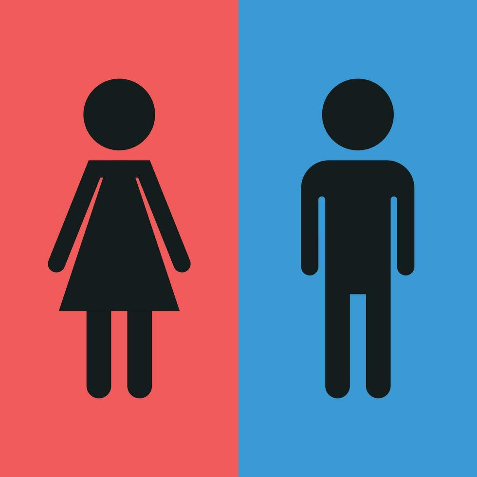 WC, toilet flat vector icon . Men and women sign for restroom