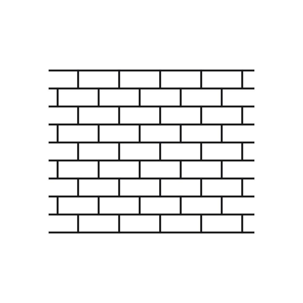 Wall brick icon in flat style isolated on white background. Wall symbol illustration in line style. vector