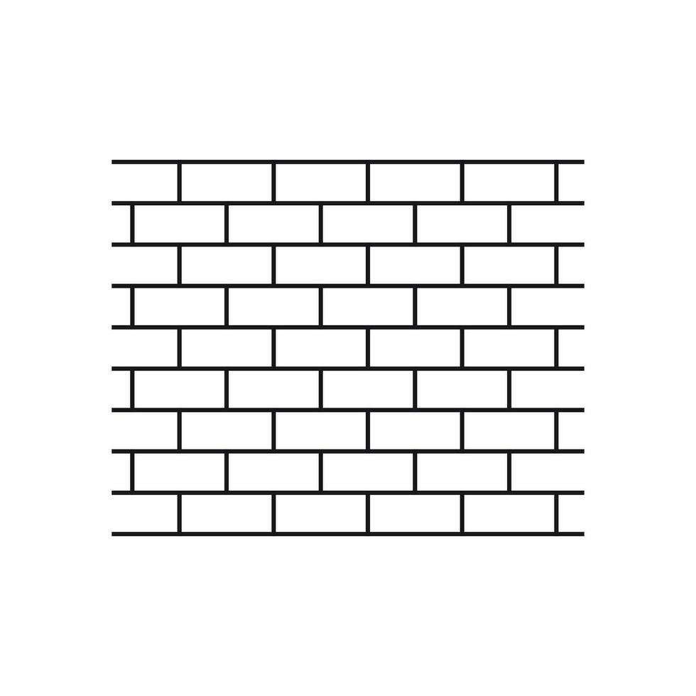 Wall brick icon in flat style isolated on white background. Wall symbol illustration in line style. vector