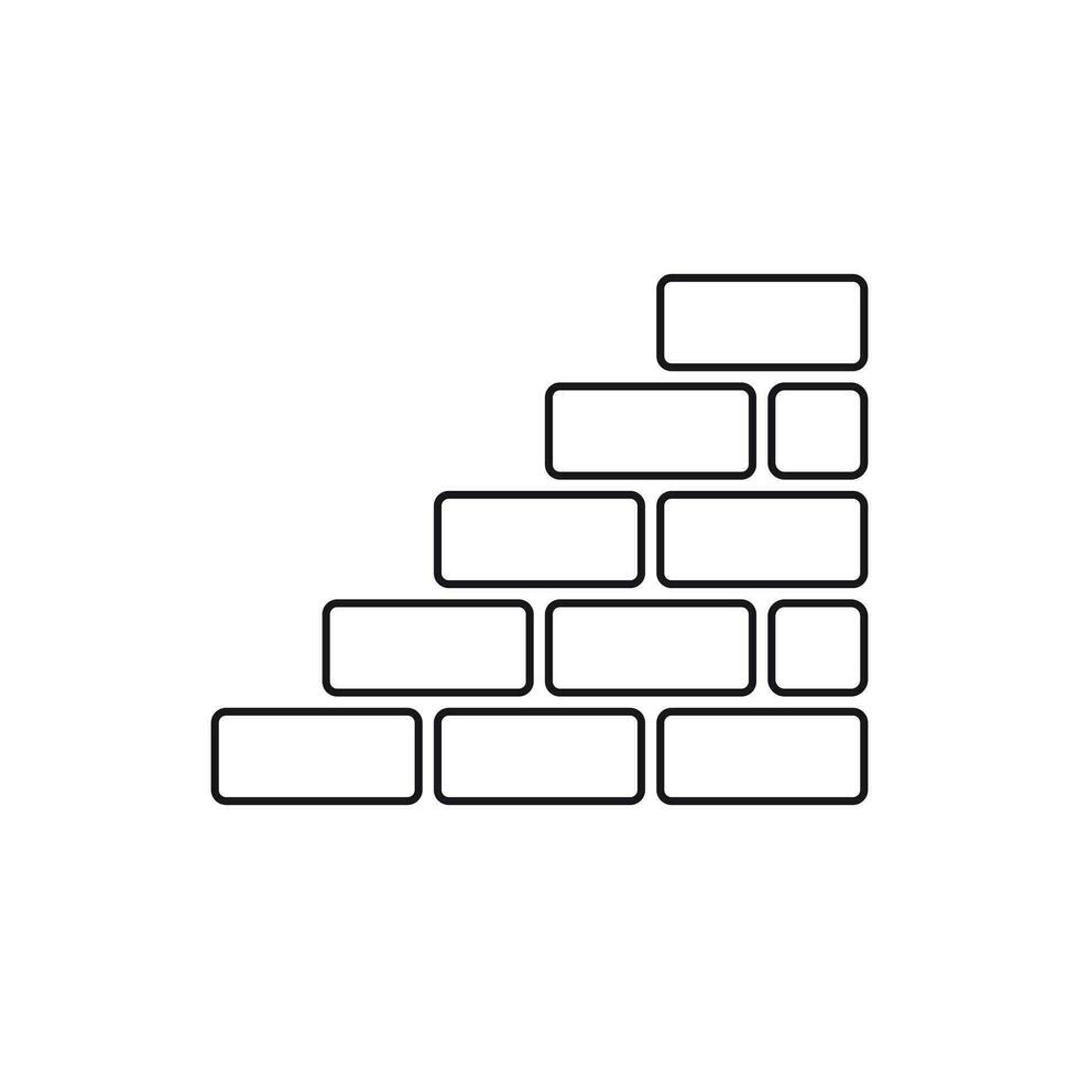 Wall brick icon in flat style isolated on white background. Wall symbol illustration in line style. vector