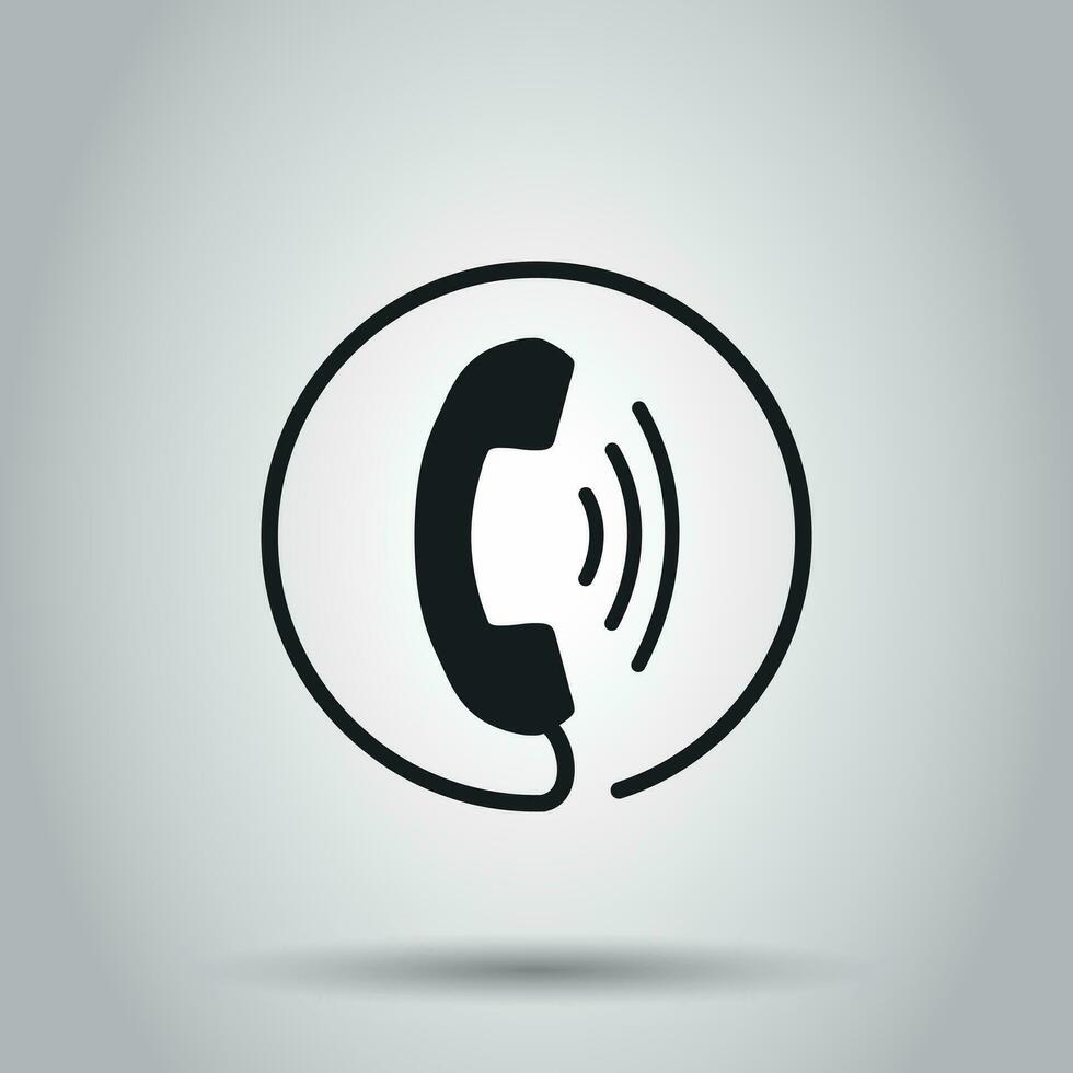 Phone icon vector, contact, support service sign on gray background. Telephone, communication icon in flat style. vector