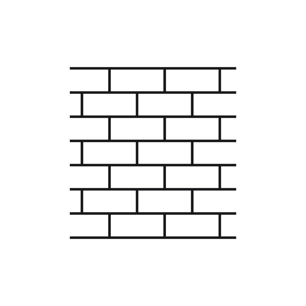 Wall brick icon in flat style isolated on white background. Wall symbol illustration in line style. vector