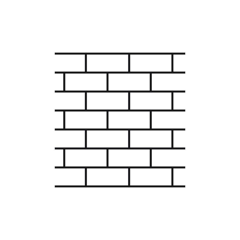 Wall brick icon in flat style isolated on white background. Wall symbol illustration in line style. vector