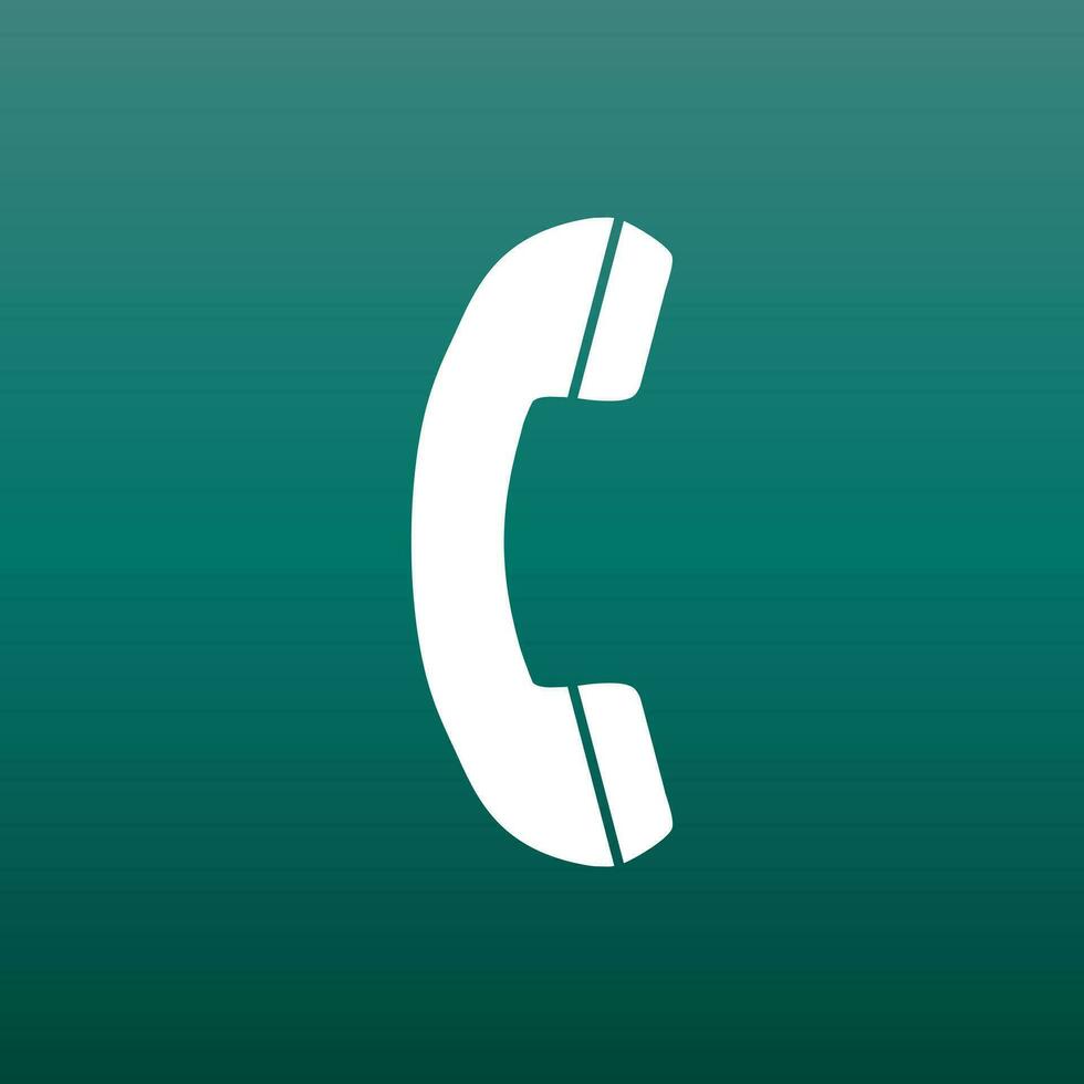teléfono icono vector, contacto, apoyo Servicio firmar en verde antecedentes. teléfono, comunicación icono en plano estilo. vector
