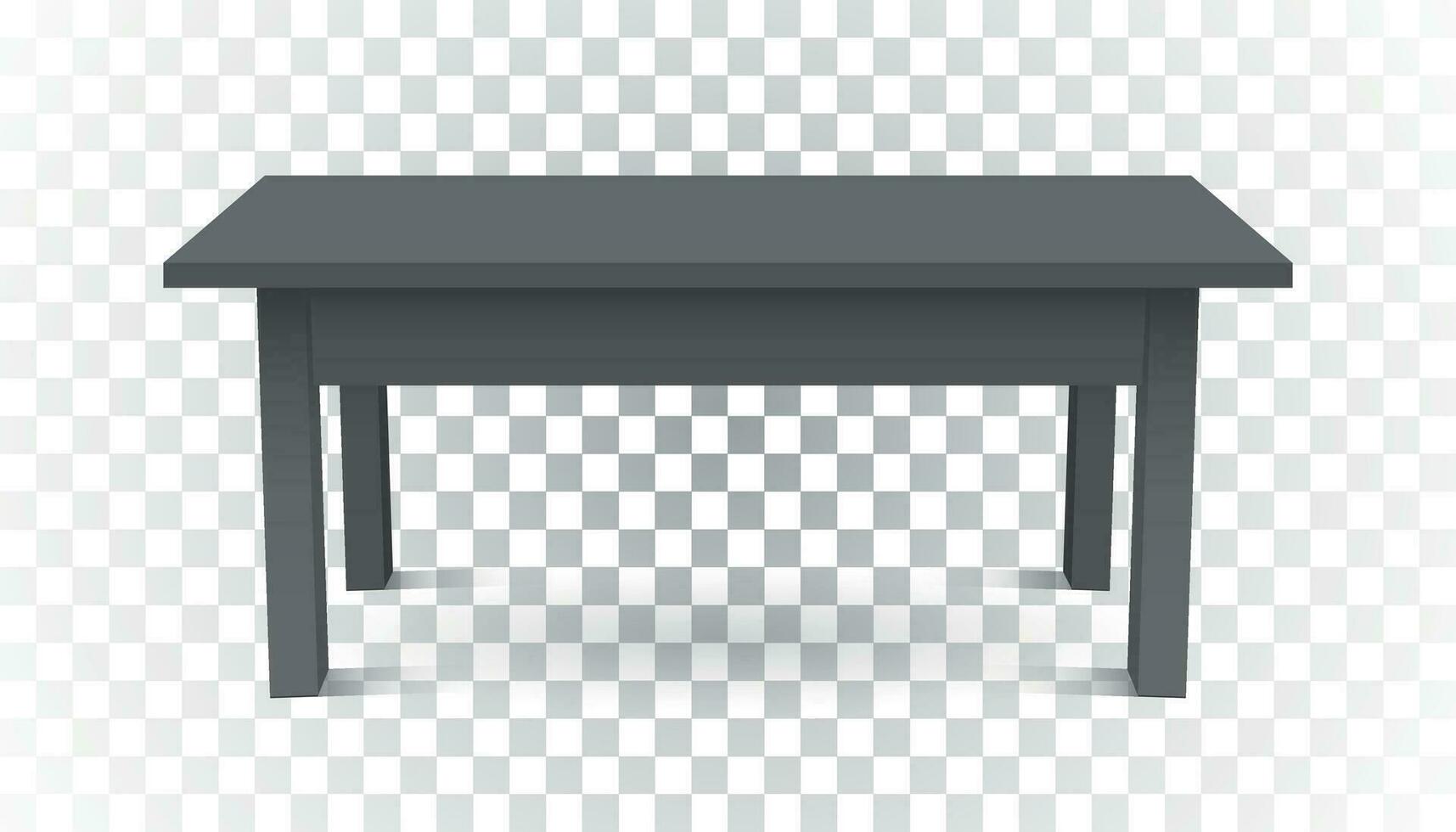 Vector 3d table for object presentation. Empty dark top table on isolated background.
