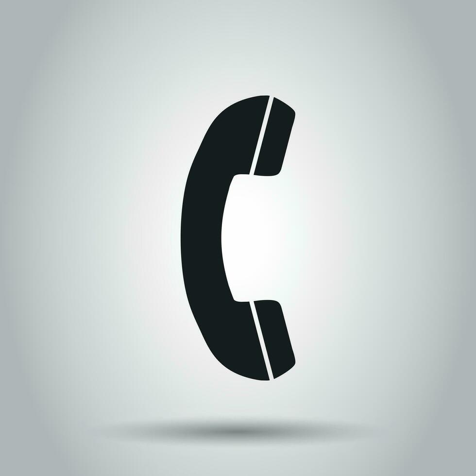 Phone icon vector, contact, support service sign on gray background. Telephone, communication icon in flat style. vector