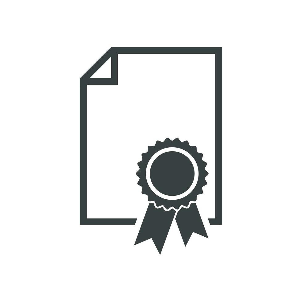 certificado icono. diploma símbolo. plano vector ilustración en blanco antecedentes.