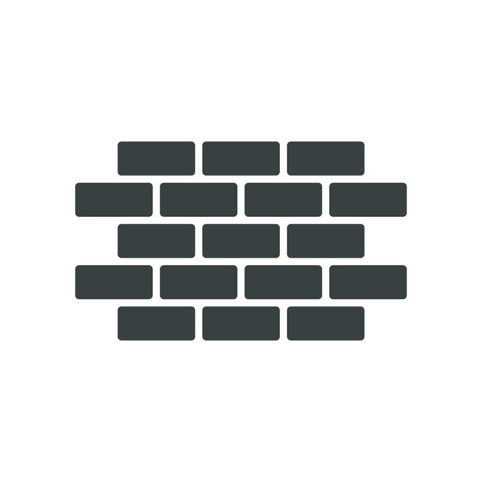 Wall brick icon in flat style isolated on white background. Wall symbol illustration. vector