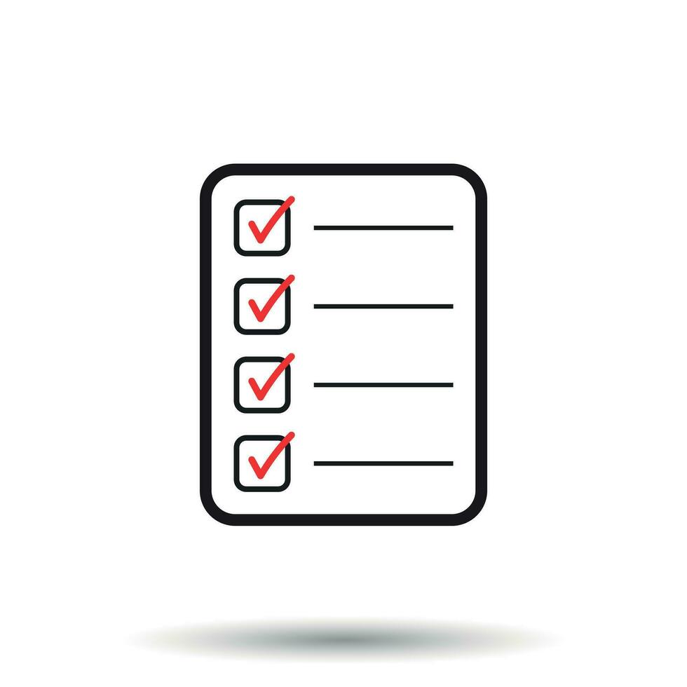 To do list icon. Checklist, task list vector illustration in flat style. Reminder concept icon on white background.