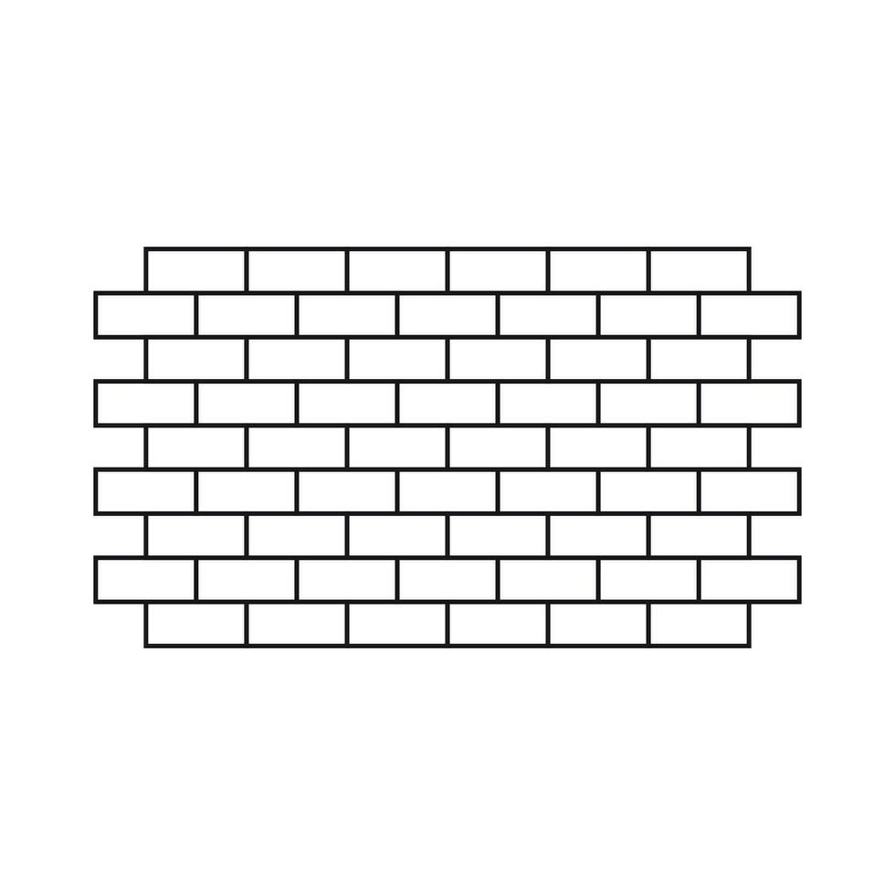 Wall brick icon in flat style isolated on white background. Wall symbol illustration in line style. vector