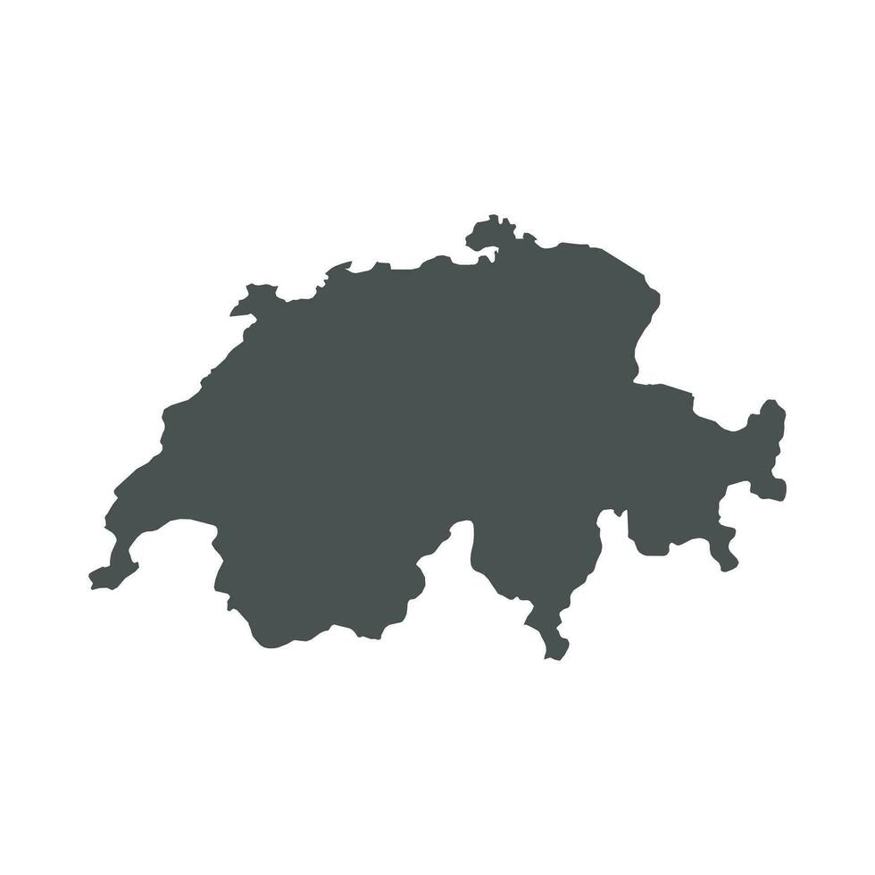 Switzerland vector map. Black icon on white background.