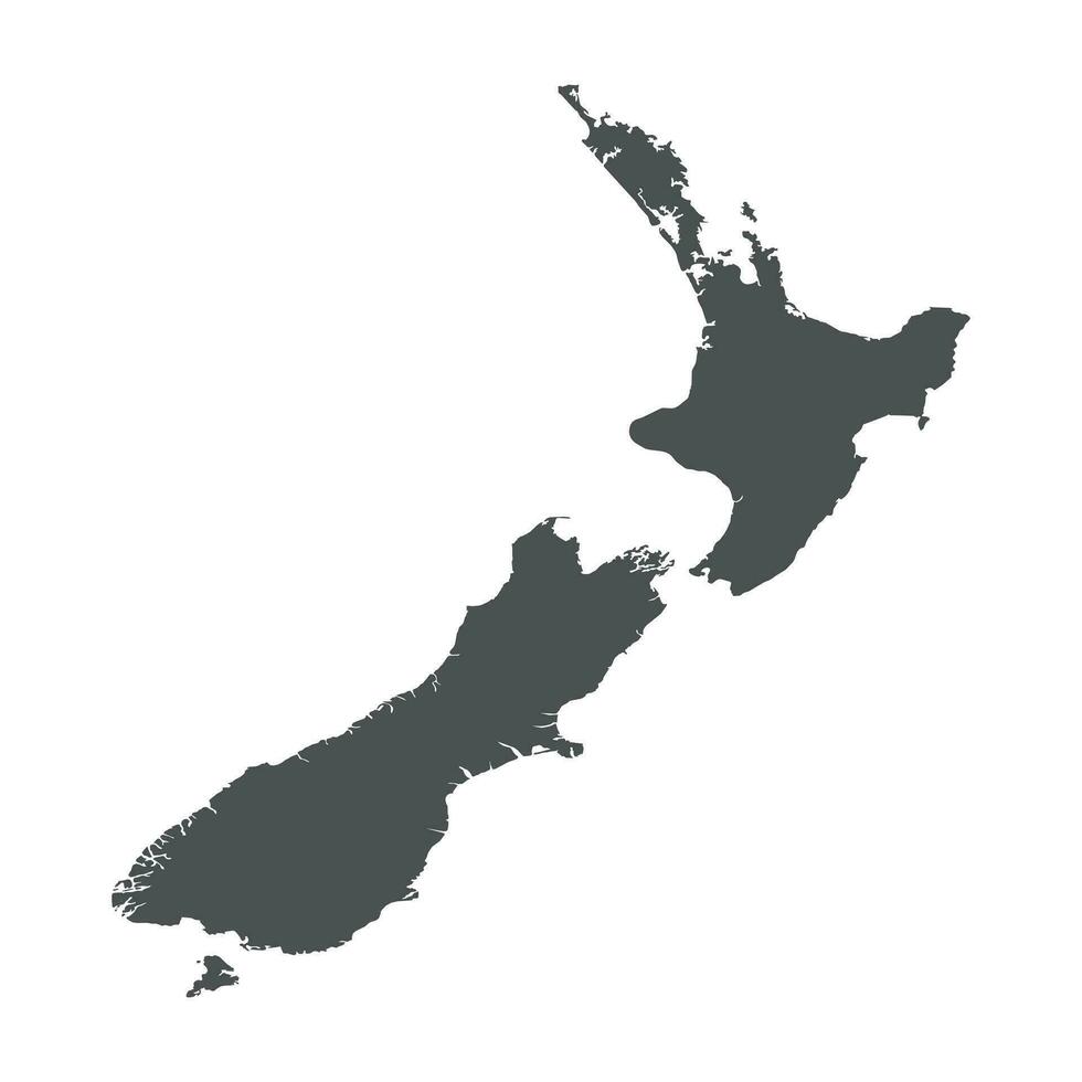 New Zealand vector map. Black icon on white background.