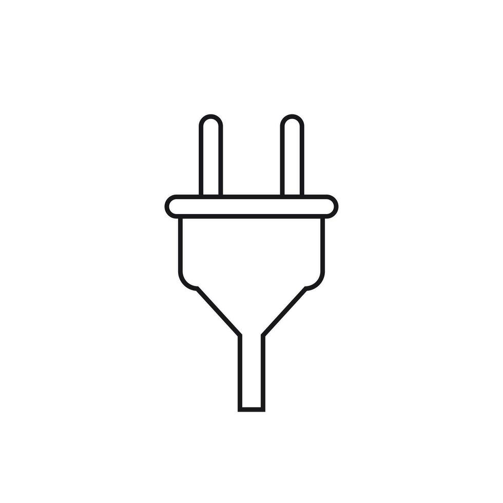 Plug vector icon in line style. Power wire cable flat illustration.