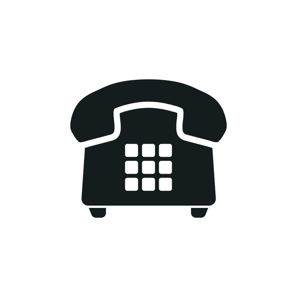 Phone vector icon. Old vintage telephone symbol illustration.