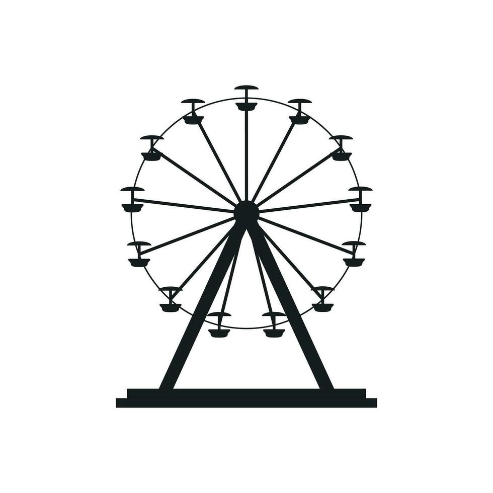 Ferris wheel vector icon. Carousel in park icon. Amusement ride illustration.