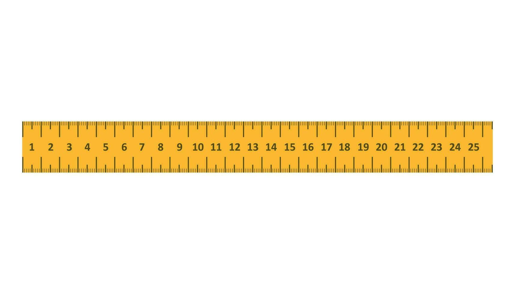 Yellow ruler. Instrument of measurement vector illustration.