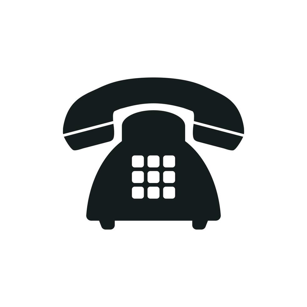 Phone vector icon. Old vintage telephone symbol illustration.
