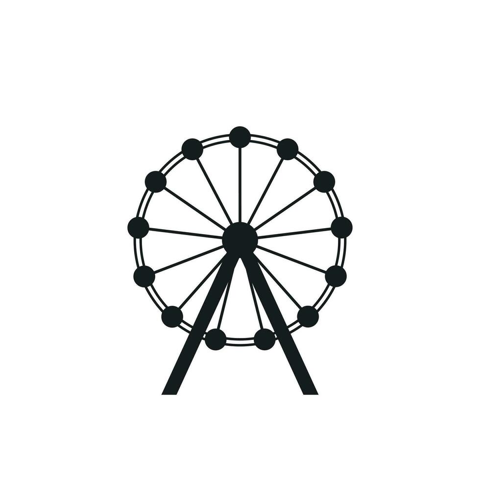Ferris wheel vector icon. Carousel in park icon. Amusement ride illustration.