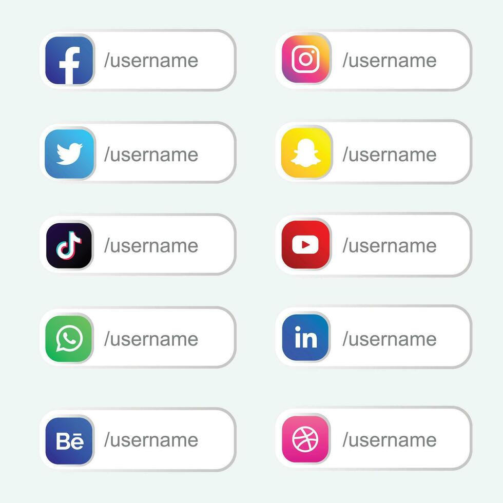 Social media Icons button vector