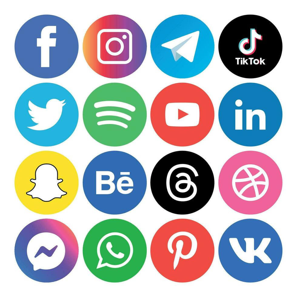 Social media icons set Logo Vector Illustrator network