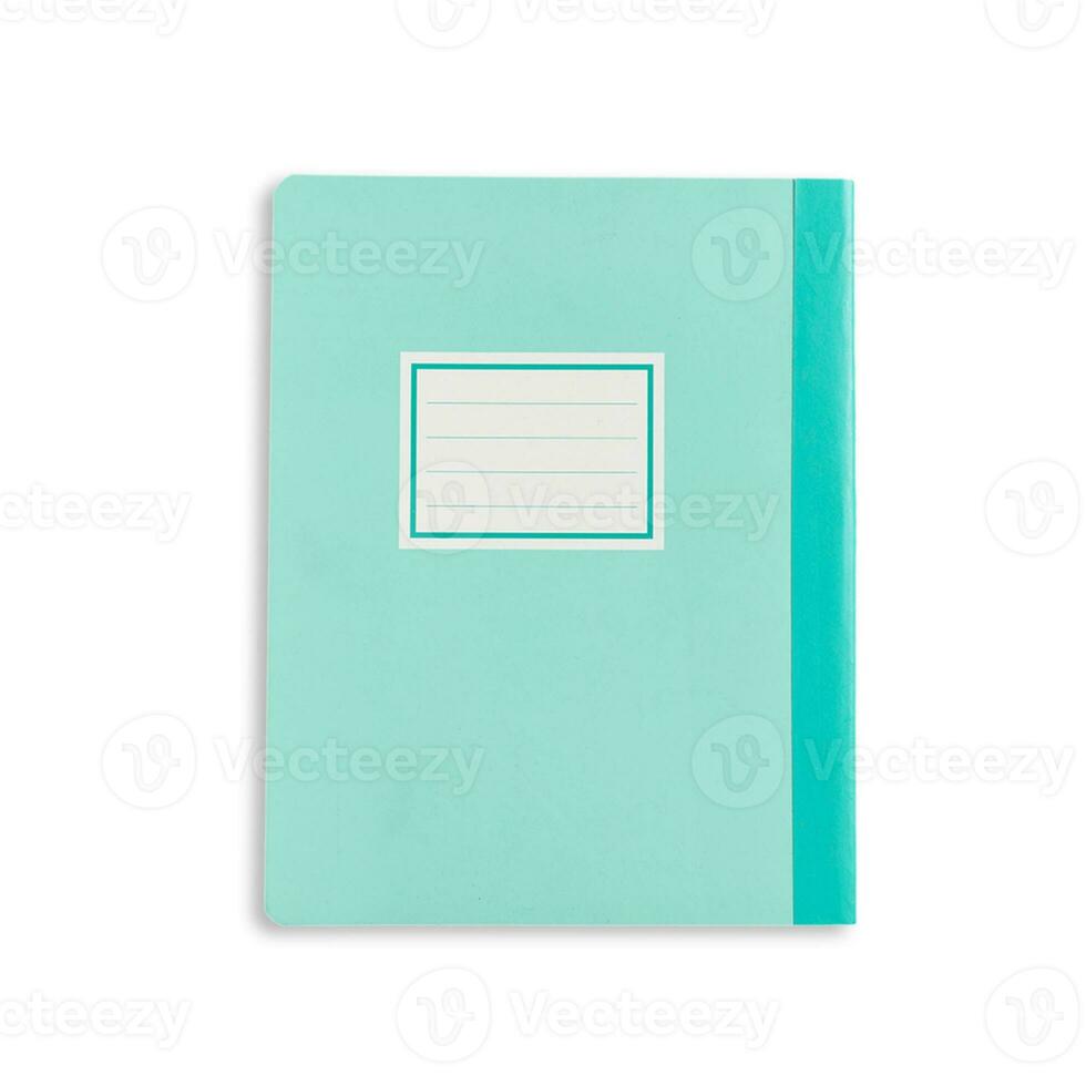 Various notebook with flat lay concept isolated on white background. photo