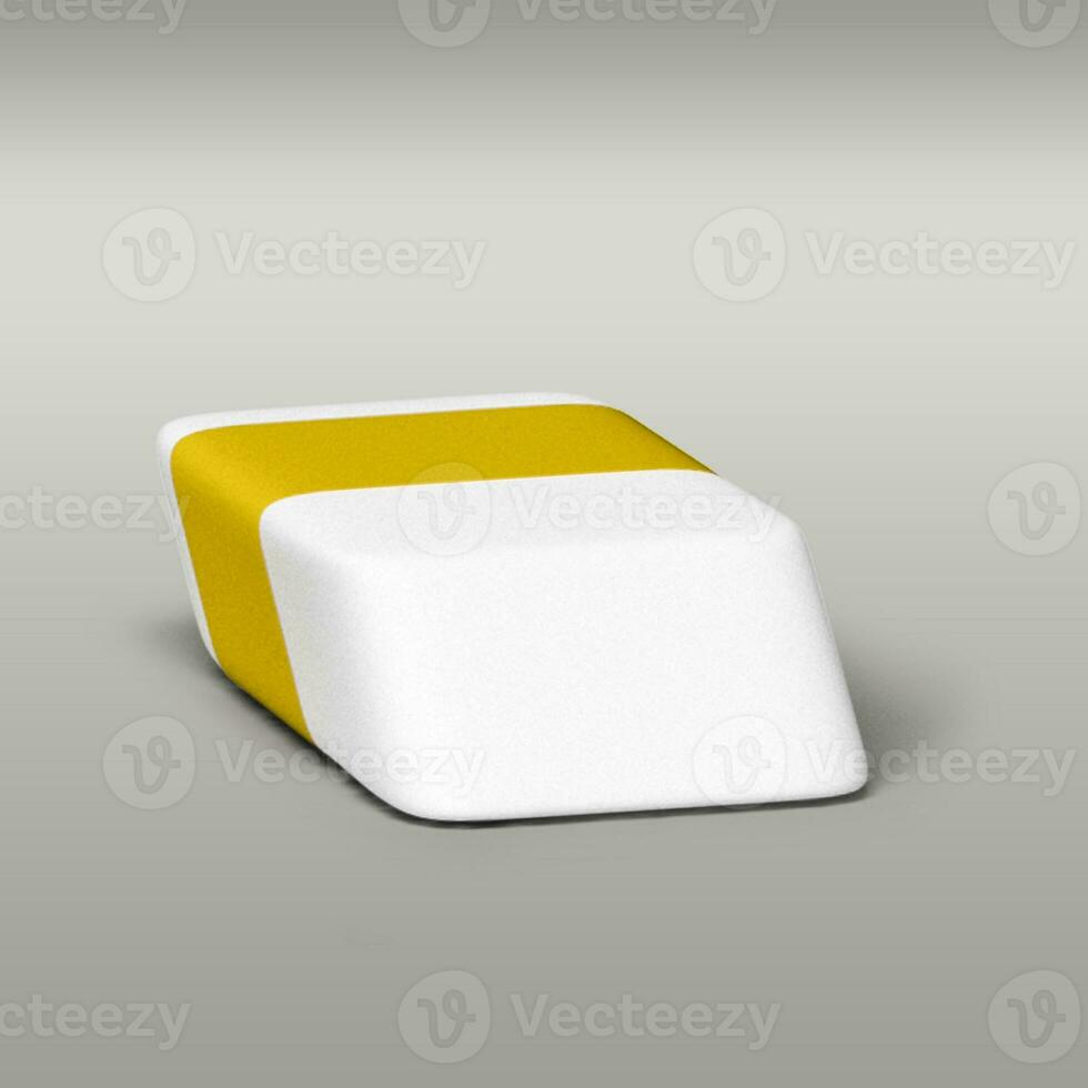 White rubber eraser isolated on grey background. photo