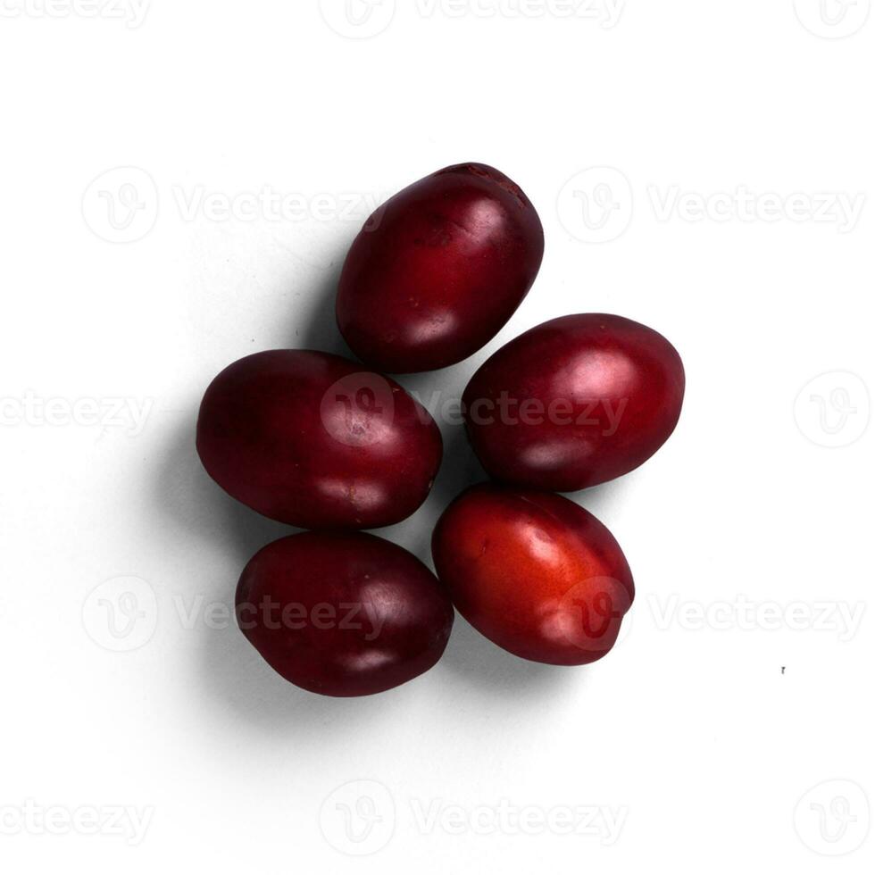 Fresh juicy plum isolated on the white background photo