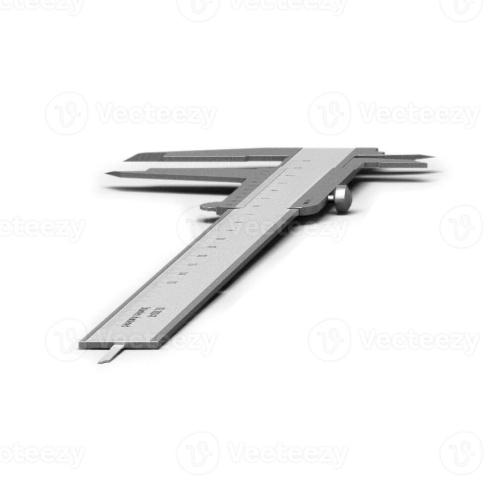 Metal calipers isolated on white background. photo