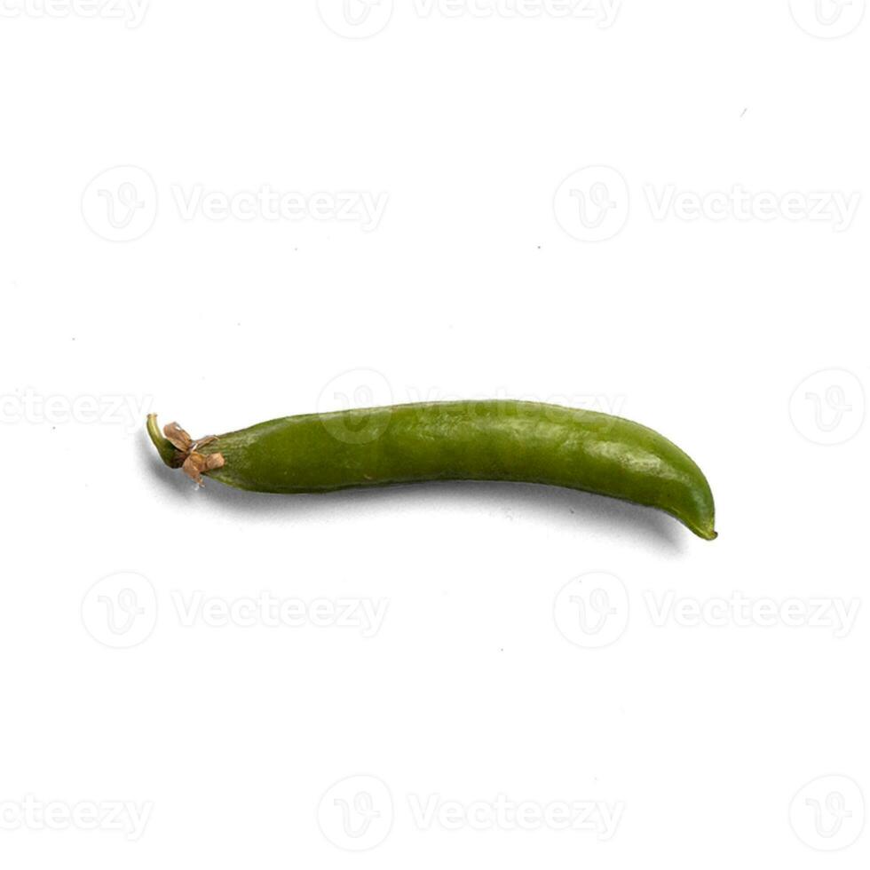 Fresh green peas isolated on white background suitable for vegetables concept. photo